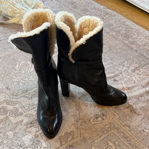 Neil J Rodger’s Shearling-Lined Black Leather Mid-Calf Boots